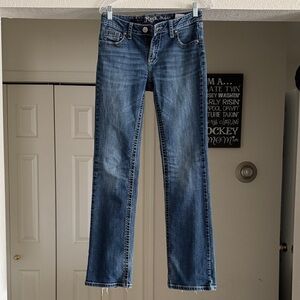 Rock 47 by Wrangler Medium Blue Straight Leg Denim Jeans